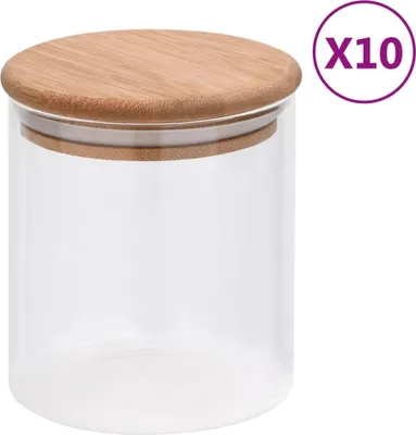 Produktbild von Vorratsgläser mit Bambusdeckel 10 Stk. 600 ml
