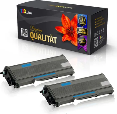 A product shot of two toner cartridges and their packaging.
