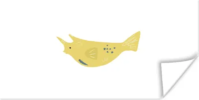 Produktbild von MuchoWow® Poster Fisch - Gelb - Pastell 120x60 cm - Bild