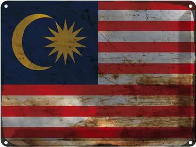 Produktbild von vianmo Blechschild 30x40 cm Malaysia Flagge Fahne Wappen