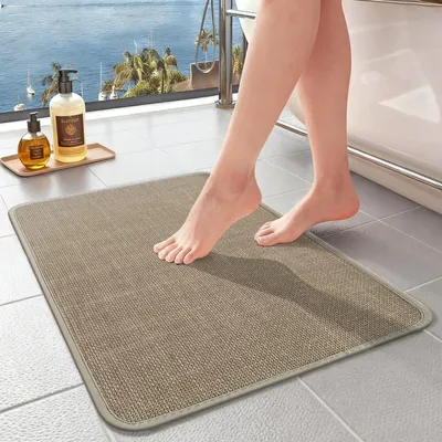 Immagine prodotto di Tappetino da bagno assorbente, antiscivolo, lavabile in lavatrice, 60x120 cm, color beige