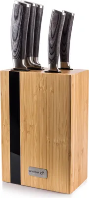 Immagine prodotto di G21 Set di coltelli rustici Gourmet 5 pezzi + blocco di bambù