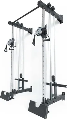Produktbild von ATLETICA R8-Nitro Dual Pulley | Wall Mounted | Dual Pulley | Standfest & sicher durch Wandmontage | 177x112 cm Grundfläche | Fußstützen & Pull-Up Bar