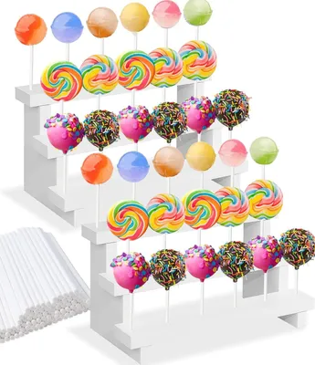 Productafbeelding van Houten Cake Pop Stand met 2 Stuks en 17 Gaten