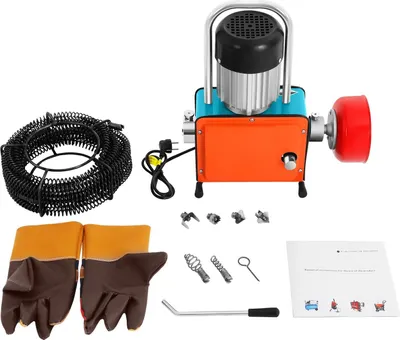 Produktbild von Elektrische Rohrreinigungsmaschine - Abflussreiniger - 1000 W Reinkupfermotor - 12 m Spirale - Für Innenabflussrohre - Orange
