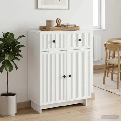 Obrázok produktu pre vidaXL Komoda so zásuvkami, biela, 66 x 34,5 x 90 cm, drevotrieska