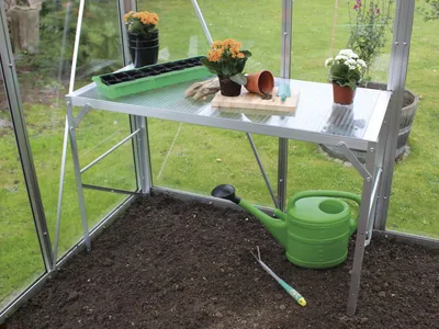 Produktbild von Alutisch, 1 Ablage, HKP, alu