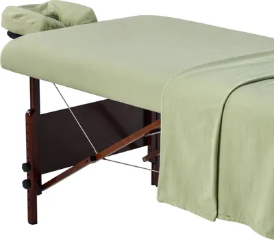 Produktbild von Master Massage Flanell 3er Set Überzug Spanntuch, Laken, Kopfkissenüberzug für Massageliege Salon Baumwolle - Mint
