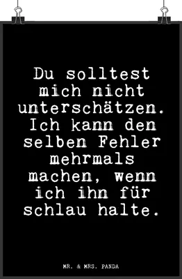 Produktbild von Mr. & Mrs. Panda Bild Du solltest mich nicht... DIN A4 - Schwarz - Geschenk, wanddeko, Freundin, Spruch, Sprüche, Wanddekoration, Wandbild, Plakat, Frauen, drucke, Freund