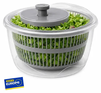 Salatschleuder mit Kurbel, BPA-frei, rutschfest, 1 Stück