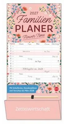 Immagine prodotto di Agenda familiare decorativa con tasca Flower Time 2027