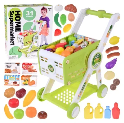 Obrázok produktu pre Nákupný vozík + potraviny, zelený Jokomisiada