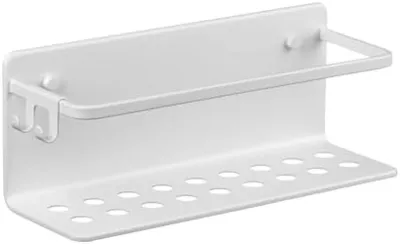 Productafbeelding van PromoHome® Badmand – Opbergmand van aluminium voor douche en badkamer, wit, 12x30x10 cm