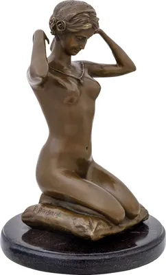 Produktbild von Bronzefigur kniende Frau nach Paul Ponsard Bronze Skulptur 28cm Replik Kopie
