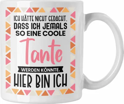 Produktbild von Trendation - Beste Tante Ever Tasse Geschenk Geburtstag Weihnachten Lustig Geschenkideen von Nichte Lieblingstante Hier Bin Ich (Weiß)