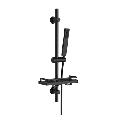 Immagine prodotto di JOHO In Acciaio Inox  Barra Doccia , 70cm Asta Doccia Saliscendi con Inox Doccetta, Supporto per Soffione Doccia e Tubo per Bagno, Rettangolare, Nero