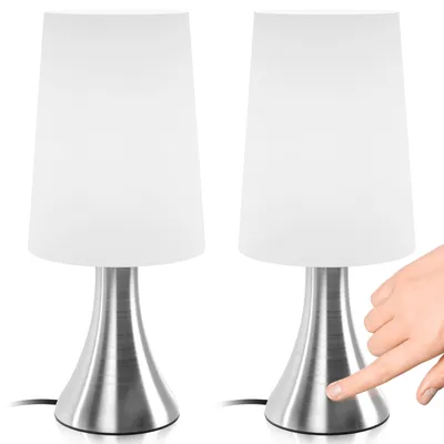Produktbild von Jago® Tischlampe mit Dimmer Touchfunktion - 2er Set, E14, LED, mit Berührungssensor - Nachttischlampe, Tischleuchte, Nachttischleuchte - für Wohnzimmer, Schlafzimmer, Kinderzimmer