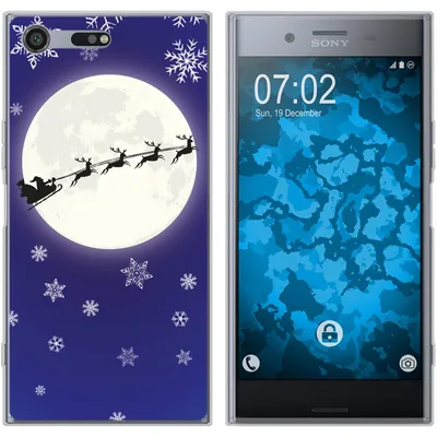 Produktbild von PhoneNatic Case kompatibel mit Sony Xperia XZ Premium Silikon-Hülle X Mas Weihnachten Santa - Snowflakes M4