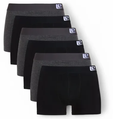 Productafbeelding van Lower East Boxershorts, heren, 6-pack, gemaakt van 95% katoen en 5% elastaan. Herenondergoed