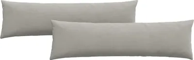 Image de vidaXL Coussins de canapé, lot de 2, gris clair, 145 x 40 cm, tissu