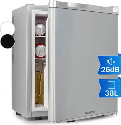Produktbild von Klarstein Mini Kühlschrank für Zimmer, Mini-Kühlschrank für Getränke, Snacks & Kosmetik, Kleine Minibar, Kühlschrank Klein & Leise, Verstellbare Ablagen, Kleiner Skincar Kühlschrank 6-18°C, 38L