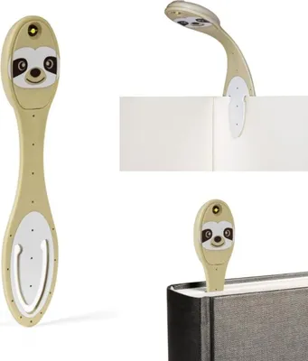 Produktbild von Flexilight Leselicht (Faultier) | 2 in 1 Leselampe & Lesezeichen | LED Leselicht | Geschenk für Leser, Buchliebhaber | Deutsche Ausgabe