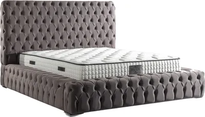 Produktbild von Villa Möbel Bett Set Regnum 160x200 Grau, Bett Set (mit Matratze), Bett mit Stauraum