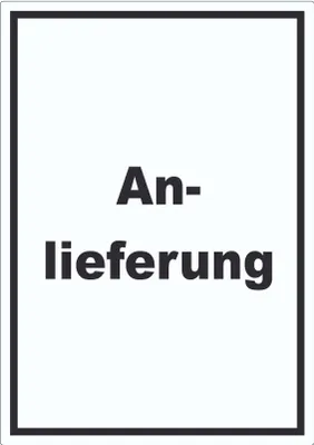 Produktbild von Anlieferung Aufkleber mit Text Annahme hochkant A0 (841x1189mm)