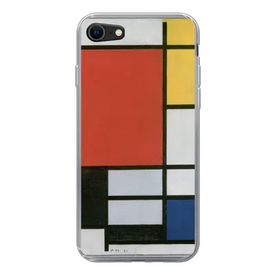 Produktbild von MuchoWow® Handyhülle Schutzhülle Hülle für iPhone 7 Komposition 2 in Rot Blau und Gelb - Piet Mondrian Silikon Softcase Handy Hülle - Kartenhalter