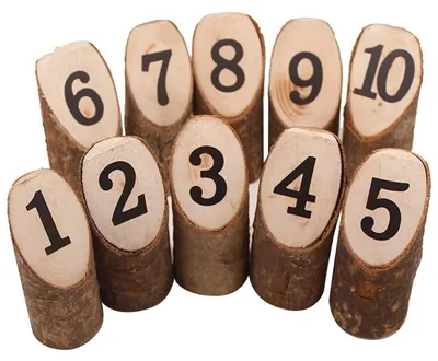Immagine prodotto di Set di 10 numeri da tavolo in legno per decorazioni festive