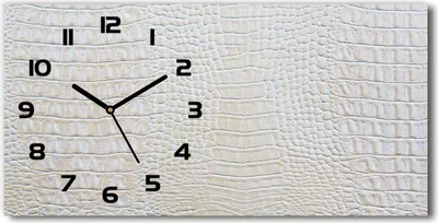 Produktbild von Wanduhr aus Glas – 60x30 cm - Glasbild - Glasuhr - Gehärtetes Glas - schwarze-zeiger - Krokodilhaut