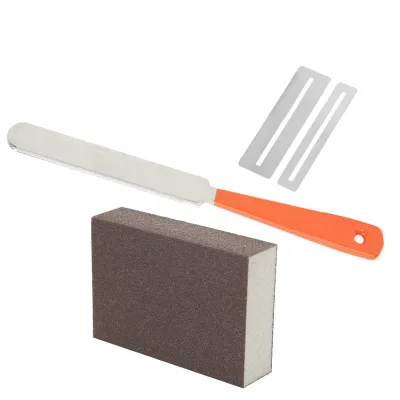 Image de Outil de réparation de guitare,Lime de guitare,Joint de guitare,Lime en acier inoxydable,Bloc d'éponge abrasive,Kit d'entretien pour guitare