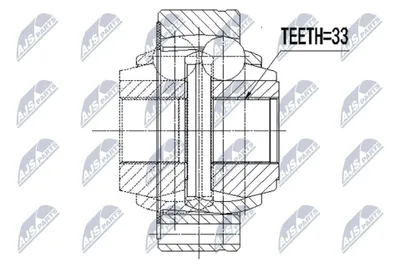 Produktbild von NTY Gelenksatz Antriebswelle Hinten Links für VW GOLF VI (5K1) NPW-VW-088