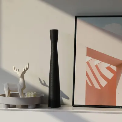 Obrázok produktu pre Keramická váza, matná čierna, výška 40 cm, moderný a elegantný dizajn