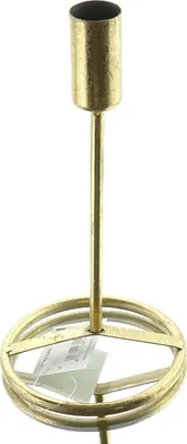 Produktbild von nature trends Stabkerzenhalter Goldfarben mit Fuß 24,5 cm - Metall