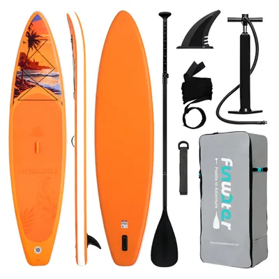 Produktbild von FunWater Stand up paddle Board, SUP Board Set, Stand up Paddle Board,SUP paddle Board,Handpumpe,350x83x15cm, bis150kg