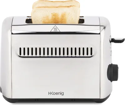 Produktbild von H.Koenig Toaster TOS9 / 2 Scheiben / 7 Stufen Bräunung / 3 Funktionen /  Krümelfach / Edelstahl