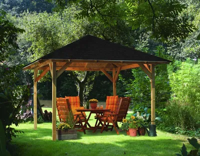 Produktbild von Karibu Pavillon "Jalingo 1" SET kdi mit Schindeln schwarz
