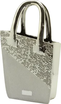 Productafbeelding van Gilde vaas, handtas, Grace, keramiek, champagnekleurig, zilverkleurig, set van 2.Hoogte: 35,00 cmBreedte: 20,00 cmDiepte: 10,00 cmArtikelnummer: 43589