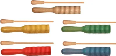 Image de Happy Kidz Guiro en bois de hêtre coloré Couleur : hêtre 21403262040-hêtre