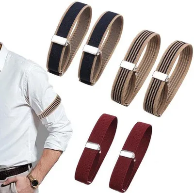 Image de Support-manches - 3 paires - Élastiques - Classiques - Réglables - Pour femmes et hommes - 2 X 32 CM