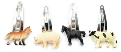 Produktbild von 4er Set Tiere Haarspangen Miniblings Bauernhof Schwein Pferd Fohlen Kuh Fuchs