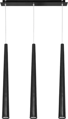 Produktbild von Pendelleuchte Modern "Quebeck" Schwarz Metall 3-flammig Hängelampe Wohnzimmer Esszimmer Esstisch