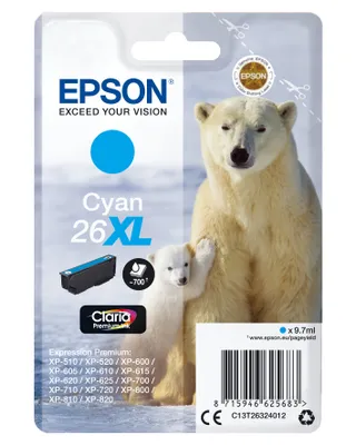 Image de Epson C13T26324012 Epson cartouche d'encre XL cyan Claria Premium T 263 T 2632