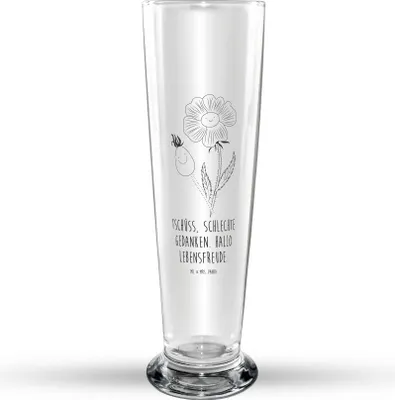 Produktbild von Mr. & Mrs. Panda Bierglas Blume Hagebutte - Transparent - Geschenk, Garten, Trinkglas, Bier Glas, Glasbecher, Lebensfreude, Glasbierglas, Schlechte Gedanken, Bierbecher