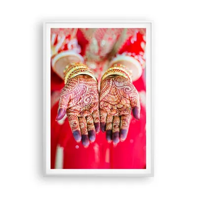 Produktbild von Gerahmtes Poster - Weißer Rahmen - Hände orientalisch Muster - 70x100 cm - Wand Bild - Wanddeko - Wandbilder - Kunstposter - Wandposter - Bilderrahmen - Bilder - Kunstdruck - P2WPA70x100-4848