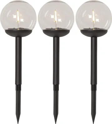 Immagine prodotto di Luce solare a LED "Globe", set di 3, bianco/nero