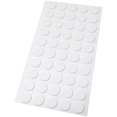 Produktbild von Adsamm® | 50 x Filzgleiter | Ø 16 mm | Weiß | rund | 1.5 mm dünne selbstklebende Filz-Möbelgleiter in