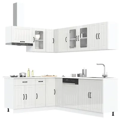 Imagen del producto de vidaXL Juego de 11 armarios de cocina Lucca, blanco brillante, material de madera