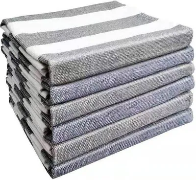 Productafbeelding van Famanu keukendoeken – 100% katoen – set van 6 in blauw en grijs